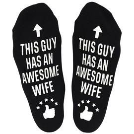 LOLNJUN Awesome Wife Gift Socks Birthday Father's Day Christmas Valentine Gifts for Him Men Dad Grandpa