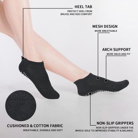 Smlper Non Slip Yoga Socks for Women & Men, Anti Skid Grip Socks with Rubber Soles, Ideal for Pilates, Ballet, Dance, Fitness, Home & Hospital Use