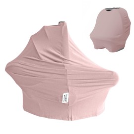 MOZAH Baby Multi-Use Cover: 9-in-1 Baby Car Seat Cover, Nursing Cover, Grocery Cart Cover & More, Breastfeeding Must Haves First Time Mom on Baby Registry (Pale Mauve, Dusty Pink)