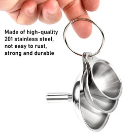 6Pcs Stainless Steel Funnels, Food Grade Mini Funnels for Kitchen Use Filling Bottles Large Tiny Small Funnel Oil Funnel for Kitchen