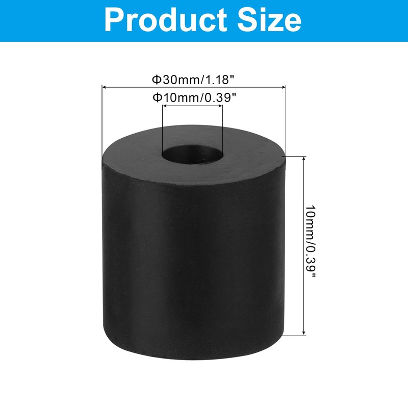 PATIKIL Anti-Vibration Washers 30mm OD 10mm Inner Diameter 30mm Thickness
