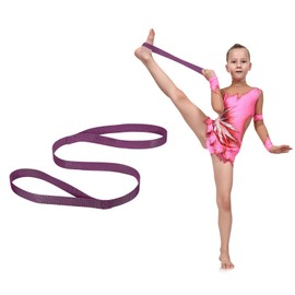 PATIKIL Stretch Strap with Loops 3.3ft, Cheerleading Flexibility Stunt Strap Yoga Stretching Strap for Cheer Dance Gymnastics Pilates, Purple
