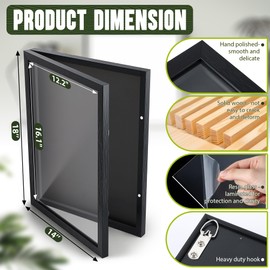 1 Pack T Shirt Display Frame, Bigger 18" x 14" Shadow Box Black T Shirt Frame with 98% UV Protection Acrylic, 1" Depth of Usable Space Shadow Box, Display Case for Shirts, Jerseys, Memorabilia