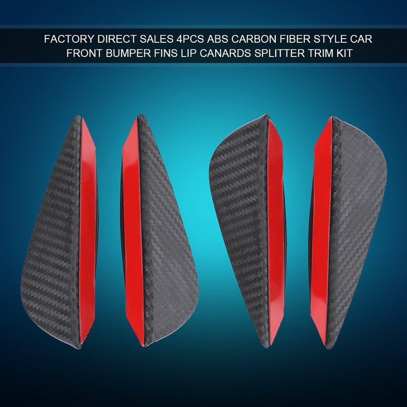 4pcs Car Front Bumper Fins Lip Spoiler Canards Trim Kit,