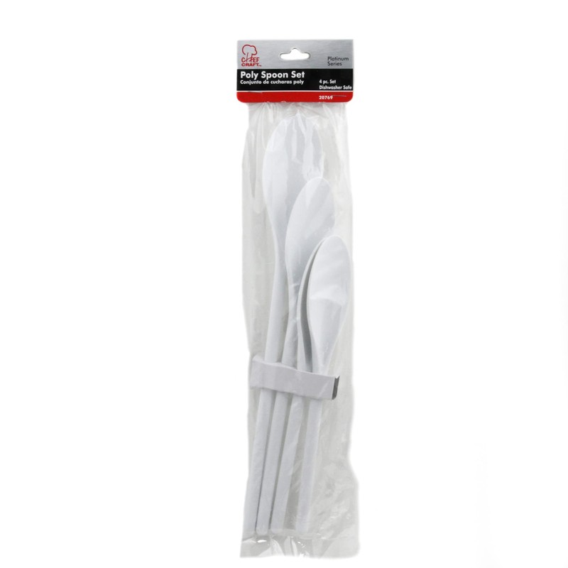 Chef Craft Select Plastic Spoon Set, 10-14.5 inch 4 Piece,