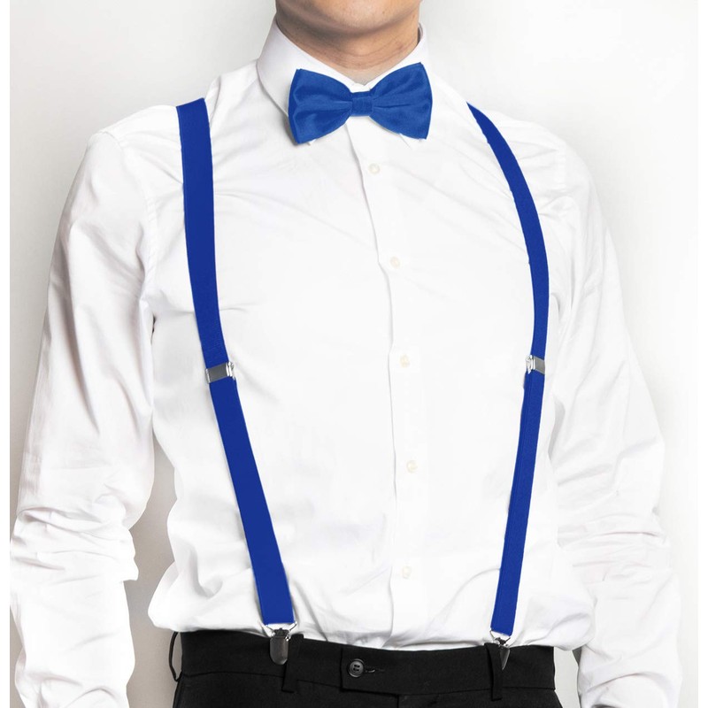 axy Men's Braces with Bow Tie - 4 Strong Clips