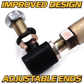 HD Switch - Improved Adjustable LH/RH Steering Drag Link Set Replaces 532436884 & 532436885 for Husqvarna, Craftsman, Jonsered, Poulan Pro - Includes Sector Gear Dust Caps!