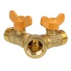 Mxfans Splitter Solid Brass Y-Shape 1/2BSP 2 Way Gas Pipe