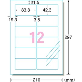 A-One 30612E Inkjet Label Stickers, Ultra Water Resistant, Glossy Film, Transparent, 3 Sheets, 12 Labels/Sheet