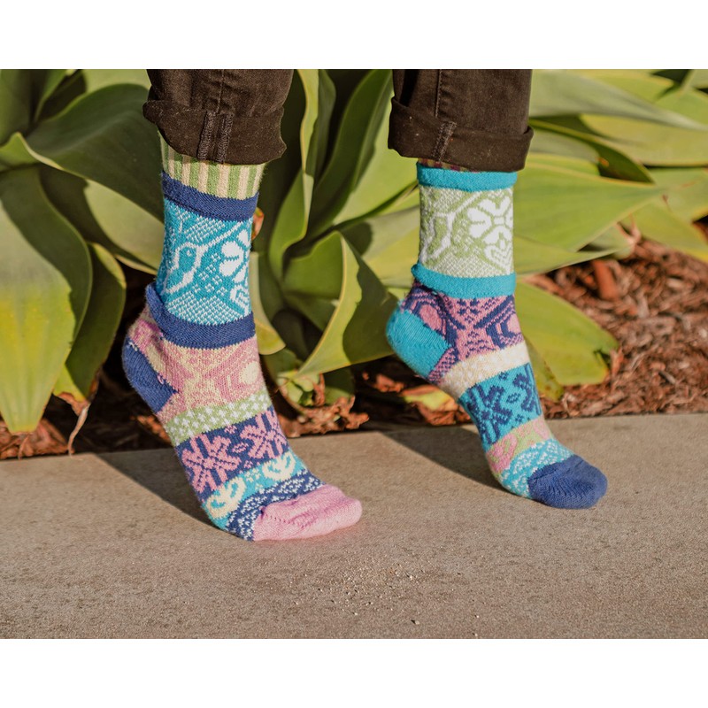 Solmate Socks - Mismatched Crew Socks; Made in USA; Hummingbird