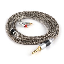 HIFIXAUDIO Tripowin Zonie IEM Cable, 3.5mm SPC in Ear Monitor Wire, 16 Core Silver Plated HiFi Wired Earphone Cord,1.25 Meter Monitor Earbud Cables for Audiophile (2Pin, Grey)