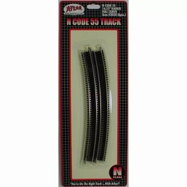 Atlas N Scale ~ New 2024 ~ Code 55 Track ~ 16.25″ Radius Curve (6 Pieces) 2020