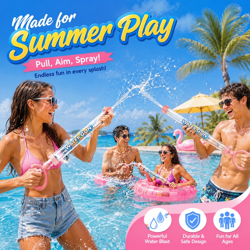 Firework Spray Water Gun for Summer Outdoor Play – Pull-Out