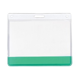 pc/Nametag by Avery 10 Clear Horizontal Vinyl PVC Clear Name Badge Holder for Lanyards, 4" x 3", Card, ID, Ticket, Name Tag Holders, for Events, Conferences, Office-Green (45911)