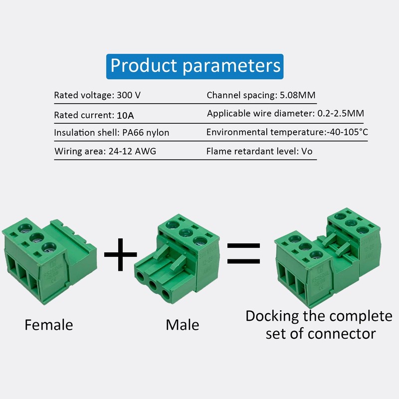 Willwewon Set of 10 3 Pin 2EDGRK 5.08 mm Pitch