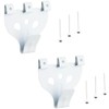 Fukuikinzokukogei Iron Parallel X-Hook, Large, White, Pack of 2, 4051-W-2