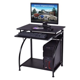 Tangkula Computer Desk, Home Office PC Laptop Workstation with Pull Out Keyboard Tray, Study Table Desk for Small Place