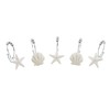 BEAVO Seashell Shower Curtain Hooks,12 Pcs Double Roller Glide Rust-Resistant