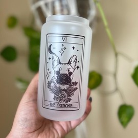 Dog Tarot Card Tumblers, dog mom tumbler,:_French Bulldog