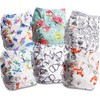 Littles and Bloomz Reusable Nappy, Standard Popper, 6 Nappies, FLP2-0606