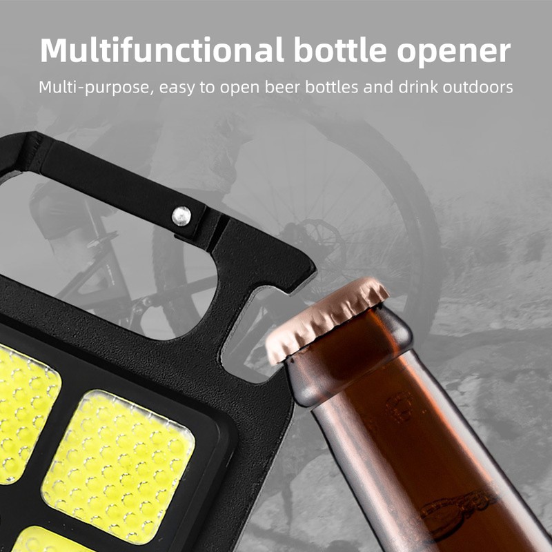 Outdoor Camping Multifunctional Keychain Light Usb Rechargeable Cob Bright Flashlight