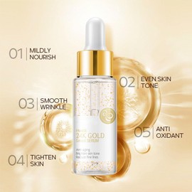 Shefave 24K Gold Snail Serum, Schneckensekretfiltrat Gesichtsserum, Anti-aging Serum für Reduzierung Feiner Linien, Skincare Serum mit Hyaluron, Niacinamid Schneckenschleim Serum, 30ml