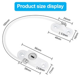 2pcs Window Restrictor Locks, UPVC Child Baby Security Wire Catch with Screw Keys UPVC Windows Ventilation Lock for Home Public and Commercial Applications.