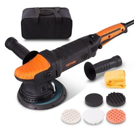 VEVOR Buffer Polisher, 6-Inch Random Orbital Polisher for Car Detailing, 6 Variable Speed 1900-4600RPM Dual Action Polisher Waxer Kit, with Detachable Handle for Car, Boat, Polishing, Waxing:_Cordless Dual Action 1PC Battery