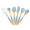 Silicone Cooking Utensils 6 Piece Silicone Utensil Set Durable Wooden