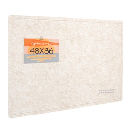 Large Bulletin Board - 48 x 36 Inches, Decorative Felt Pin Board for Wall - 4' x 3' Foldable Photo Display Board with Self-Adhesive Tape, Includes 20 Push Pins - Oatmeal