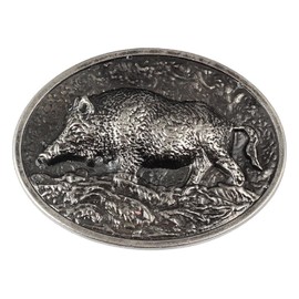 Fachoice Wild Pig Belt Buckle for Men Hog Boar Belt Buckle,Vintage Pig Animal Belt Buckle Men’s Punk Pig Hog Western Belt Buckle (Silver)