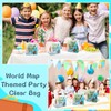 Beupy 30 Pack World Map Favor Bags PVC Clear Gift