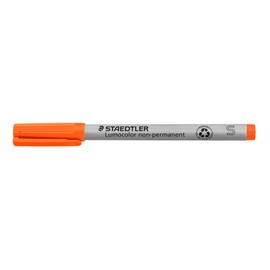 STAEDTLER 311-4 Lumocolor Universal Non Permanent Superfine Pens - Orange, Pack of 10