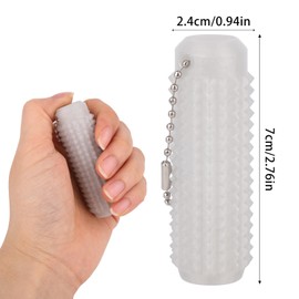 BOXOB Spiky Fidget Keychains, Portable Textured Soft Spiky Toys Luminous Keychain Quiet Calm Down Toy for Calming for Home Office Travel