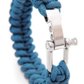 'Braided Bracelet) Compact Universal Survival Rope Made of tear-resistant Parachute Cord/Paracord 550 Cord (Xmas Core Rope Nylon) and Cast Adjustable Metal Screw Clasp, Length 23 cm, Colour:: Blue Note: This Paracord Rope is not suitable for Climbing – Ganzoo