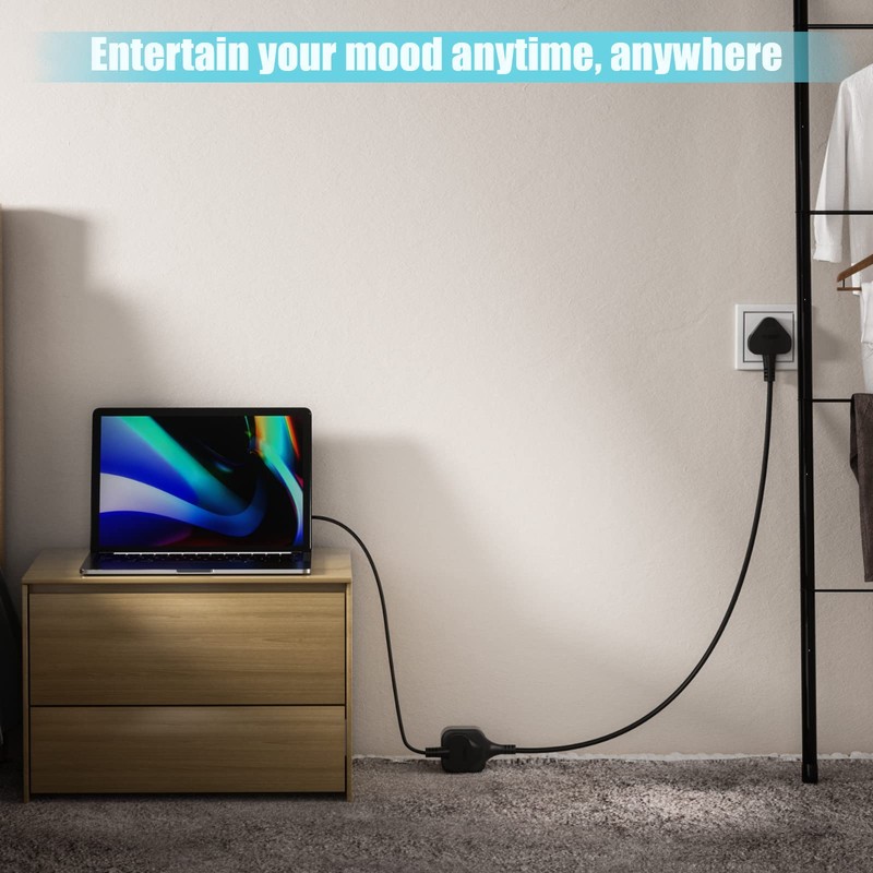 HITRENDS 2-Pack 1 Way Extension Lead 1M, Single Socket Extension