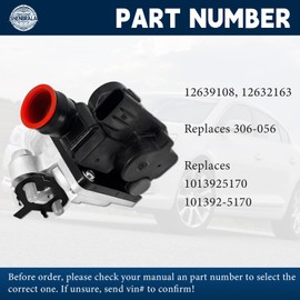 12639108 Secondary Air Injection Check Valve Fits for Chevry Equinox 2013-15/ Impala 2014/ Malibu 13-14, for GMC Terrain 13-15 and for Buick Lacrosse 13-14/ Regal 13-15; 12632163, 306-056, 1013925170