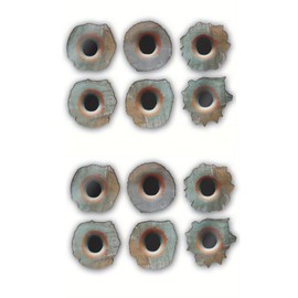12-Pack Rusty Bullet Hole 3D Stickers, 1.57"x1.57", Waterproof Car Decal for Bumper, Car Body, Door, Window - Create a Realistic Effect for Creative Scenes |#AZ126