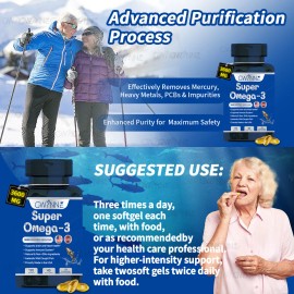Gwynne Super Omega 3 Premium Aceite De Pescado 3600mg,pescado Salvaje De Islandia,salud Cerebral,salud Del Corazn,apoyo A La Salud De La Inflamacin...