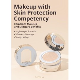 MISSHA Glow Cushion No.13 Light Beige for Fair Skin Radiant & Moisturizing Skin with Buildable Coverage
