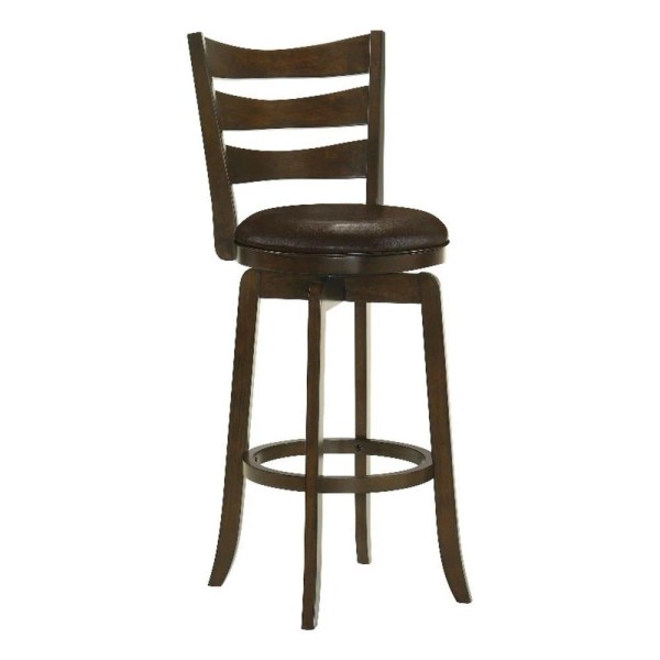 Pemberly Row Wood Pub Height Swivel Bar Stool Dark Cherry