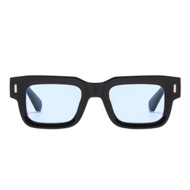 YAMEIZE Vintage Square Sunglasses for Women Men Rectangle Chunky Trendy Retro Square Frame Sunglasses UV400 Protection