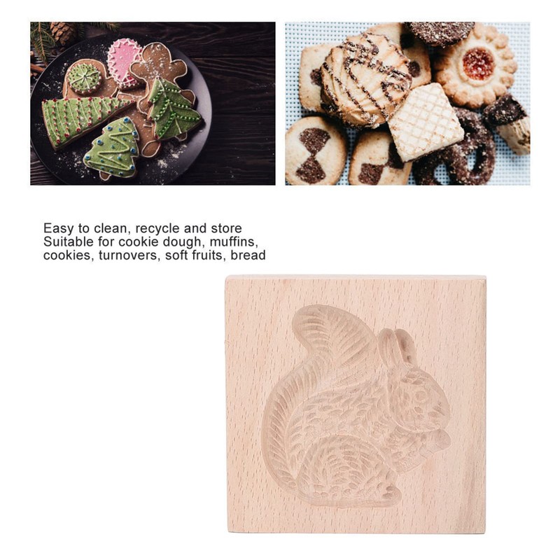 Cookie Mould, Reusable, Easy to Clean, Smooth Surface, Beech Wood,
