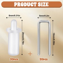 40 Pieces Plantation Shutter Repair Tool Set, Including 20 Tilt Rod Louvers Staples and 20 Spring Loaded Shutter Pins for Windows Tools Supplies Replacement Repair Kit