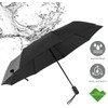 huipinghu Compact Travel Folding Black Umbrella,Durable Rain Windproof Portable Umbrella