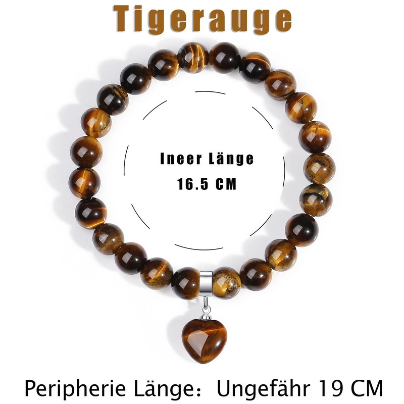 AWARDSEN Heart Healing Stones Bracelet, Gemstone Bracelet Women, Crystal Bracelet