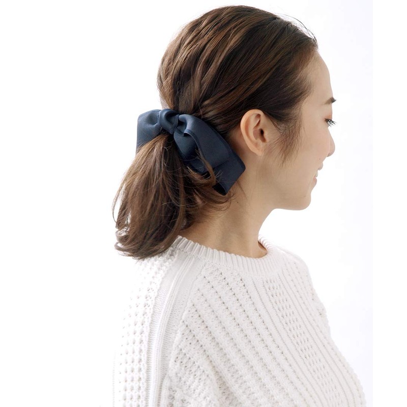 VINGTAINE H7158-NY, Volume, Ribbon, Hair Rubber, Basic Pony, Daily Office,