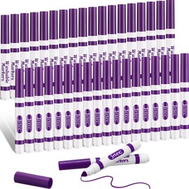 Janlaugh 36 Pcs Purple Washable Markers Bulk Coloring Markers for Kids Broad Line Markers Broadline Markers Conical Tip Washable Purple Markers for School Supplies, Art Supplies, Ages 3+