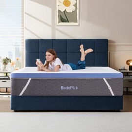 BedsPick 3 Inch Full Memory Foam Mattress Topper for Pressure Relief, Extend Mattress Life, Hot Sleeper Essential, Soft Gel Cooling Bed Topper with Washable Cover, Non-Slip Elastic Band, CertiPUR-US
