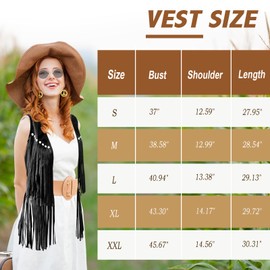 Mukum 8 PCS 60s 70s Women Hippie Costume Set, Black XXL, Women's Hippie Outfit with Fringe Dress, Headband, Necklace, Sunglasses, Perfect for Festival, Party, Themed Occasions